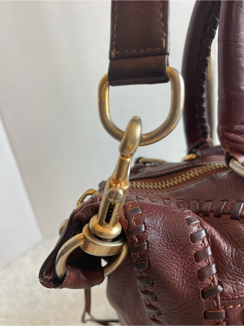 Rebecca Minkoff MBA Brown  Leather Satchel Bag Crossbody Purse - Picture 5 of 15
